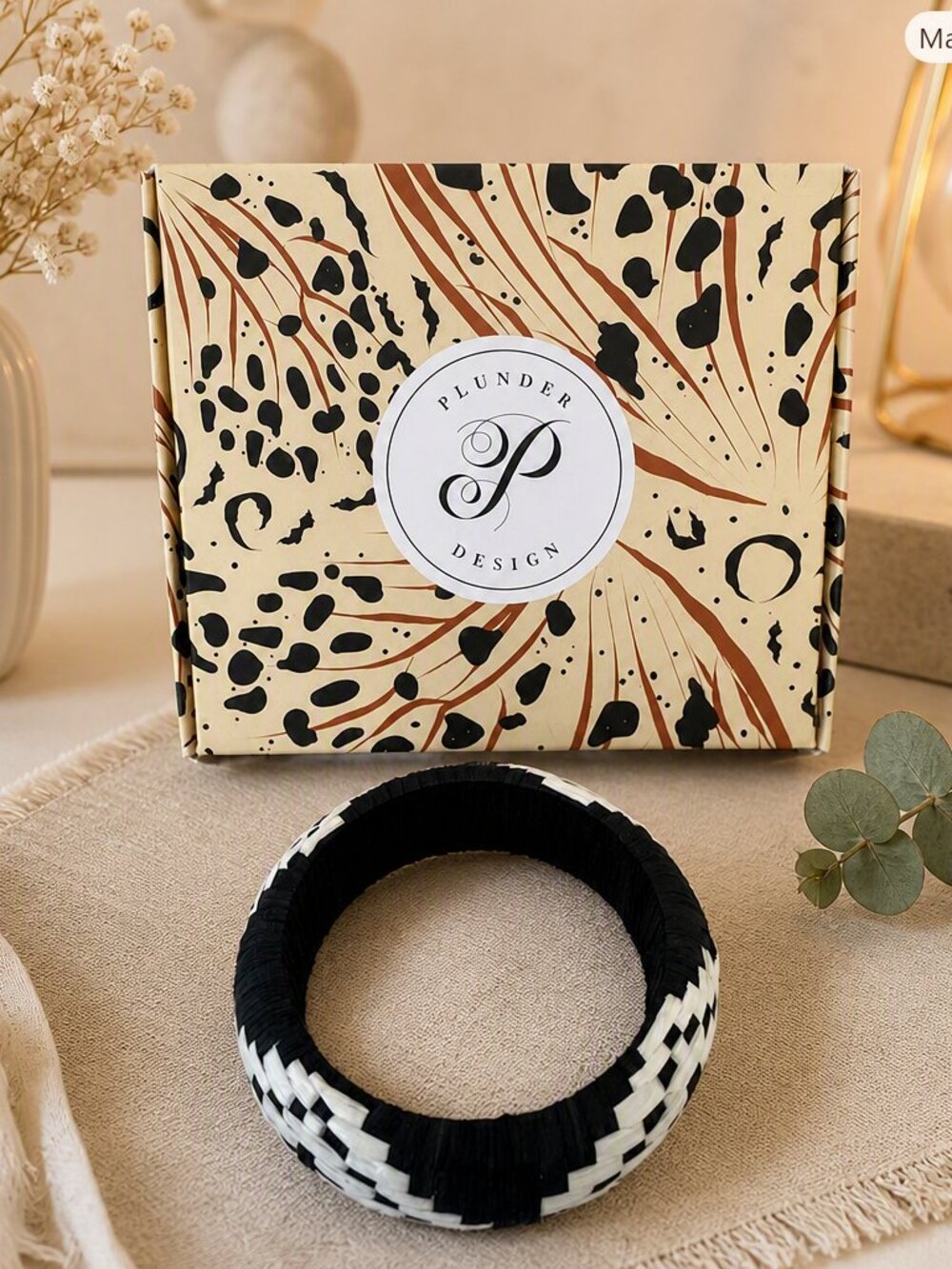 Plunder Black & White Woven Bracelet